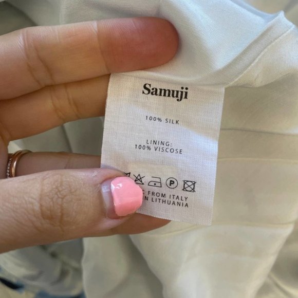 Samuji Kendra Midi Printed A-Line Dress Blue Red Size 36/4 - Picture 3 of 8